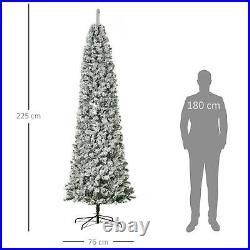 9 ft Pre-Lit Christmas Tree White Snow Flocked Holiday Decoration with LED Lights