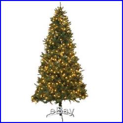 9 ft. Pre-Lit LED Wesley Spruce Quick-Set Artificial Christmas Tree Warm White