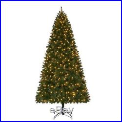 9 ft. Pre-Lit LED Wesley Spruce Quick-Set Artificial Christmas Tree with Warm