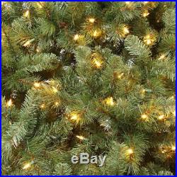9 ft. Pre-Lit LED Wesley Spruce Quick-Set Artificial Christmas Tree with Warm