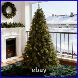 9 ft Prelit Artificial Snow Tips Christmas Tree With 700 Lights 122 Pinecones