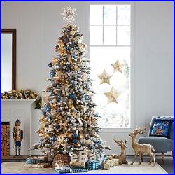 9 ft Prelit Color Changing 8 Functions LED Lights ASPEN Flocked Christmas Tree
