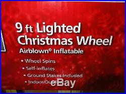 9 ft. W Inflatable Airblown Lighted Christmas Wheel Game Scene Santa