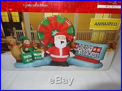 9 ft. W Inflatable Airblown Lighted Christmas Wheel Game Scene Santa
