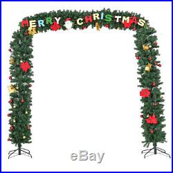 9' x 8' Pre-Lit Artificial Arched Christmas Tree Archway Decoration withLED Lights