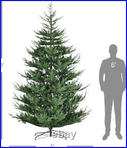 9ft Artificial Christmas Tree, 1939 Realistic Branches, Steel Base, Green