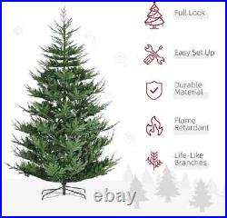 9ft Artificial Christmas Tree, 1939 Realistic Branches, Steel Base, Green