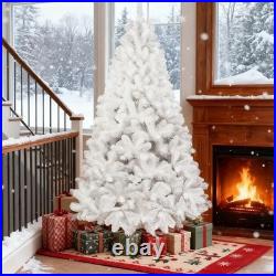 9ft Artificial White Christmas Tree Unlit Spruce Xmas Tree with 1910 Branch Tips