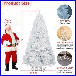 9ft Artificial White Christmas Tree Unlit Spruce Xmas Tree with 1910 Branch Tips 9ft Artificial White Christmas Tree Unlit Spruce Xmas Tree with 1910 Branch Tips