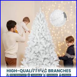 9ft Artificial White Christmas Tree Unlit Spruce Xmas Tree with 1910 Branch Tips 9ft Artificial White Christmas Tree Unlit Spruce Xmas Tree with 1910 Branch Tips