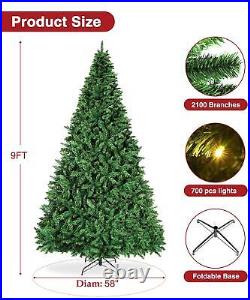 9ft Christmas Tree with lights Artificial Holiday Xmas Tree Pre-lit Pine Trees 9ft Christmas Tree with lights Artificial Holiday Xmas Tree Pre-lit Pine Trees
