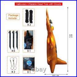 9ft Halloween Inflatables Blow Up LED Inflatable Dead Tree with Ghost and Pum