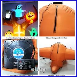 9ft Halloween Inflatables Blow Up LED Inflatable Dead Tree with Ghost and Pum