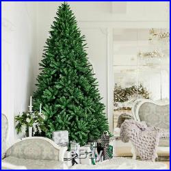 9ft Hinged Artificial Christmas Tree Unlit Douglas Full Fir Tree with Metal Stand
