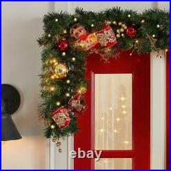9ft LED Royal Easter Pre-Lit Decorated Pine Holiday Christmas Garland Wreath