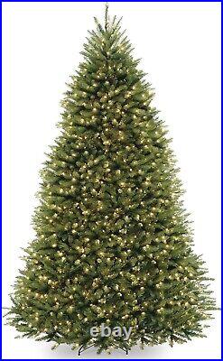 9ft Pre-Lit Dunhill Fir Christmas Tree, White Lights & Stand