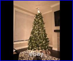 9ft Pre-Lit Dunhill Fir Christmas Tree, White Lights & Stand