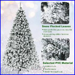 9ft Pre-Lit Premium Snow Flocked Hinged Artificial Christmas Tree with 550 Lights