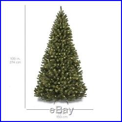 9ft Pre-Lit Spruce Hinged Artificial Christmas Tree with 1000 lights