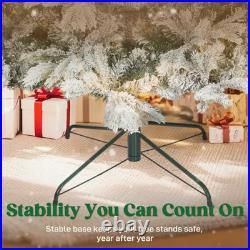 9ft Prelit Snow Flocked Christmas Tree with Remote Hinged Pine Christmas Tree