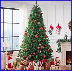 9ft premium hinged artificial full Christmas tree, metal hinges and foldable