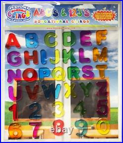 ABC & 123 Gel Window Clings for Kids -Letters and Numbers Window Stickers for To