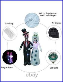 AJY 6 Feet Day of The Dead Couple Halloween Inflatable LED Lights Decor