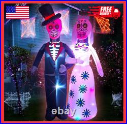 AJY 6 Feet Day of The Dead Couple Halloween Inflatable LED Lights Decor Holiday