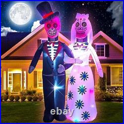 AJY 6 Feet Day of The Dead Couple Halloween Inflatable LED Lights Decor Holiday