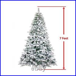 ALEKO Deluxe Artificial Indoor Christmas Holiday Tree 7 Foot Snow Dusted