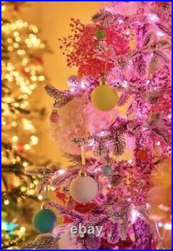 ANTHROPOLOGIE 2 Mini Matte Glass Bauble ORNAMENT SET CHRISTMAS RAINBOW 36