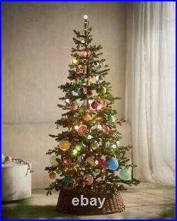 ANTHROPOLOGIE 2 Mini Matte Glass Bauble ORNAMENT SET CHRISTMAS RAINBOW 36