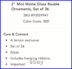 ANTHROPOLOGIE 2 Mini Matte Glass Bauble ORNAMENT SET CHRISTMAS RAINBOW 36