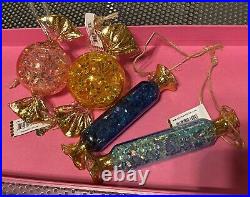 ANTHROPOLOGIE Glitterville Wrapped Candy Ornaments Set of 4
