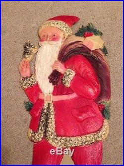 ANTIQUE CHRISTMAS DRESDEN DECORATION SANTA BELSNICKLE STANDEE 1900 1930s 19