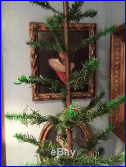 Antique Vintage 40 Tall Goose Feather Christmas Tree