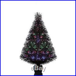 ARTIFICIAL CHRISTMAS TREE Pre Lit 32 Fiber Optic Color Change Lighting Holiday