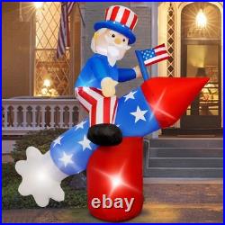ATDAWN 5.6 FT Patriotic Independence Day 4th of July Inflatable Uncle Sam on