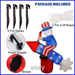 ATDAWN 5.6 FT Patriotic Independence Day 4th of July Inflatable Uncle Sam on