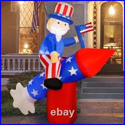 ATDAWN 5.6 FT Patriotic Independence Day 4th of July Inflatable Uncle Sam on