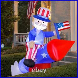 ATDAWN 5.6 FT Patriotic Independence Day 4th of July Inflatable Uncle Sam on