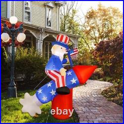 ATDAWN 5.6 FT Patriotic Independence Day 4th of July Inflatable Uncle Sam on