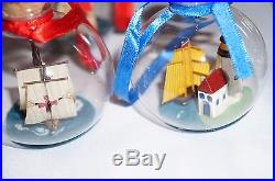 AUTHENTIC MODELS sailing ships in bottle Christmas Tree ornaments LOT OF 18