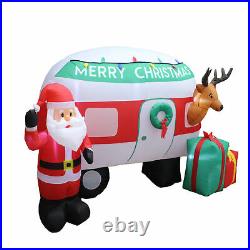 A Holiday Company 8 Ft Wide Inflatable Christmas Camper Holiday Lawn Decoration