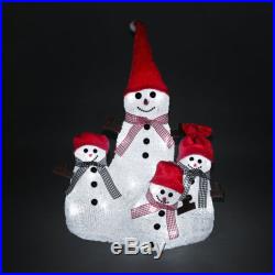 Acrylic Christmas Snowman Holiday Light LED Inside Outdoor Decor Set Of 4
