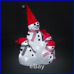 Acrylic Christmas Snowman Holiday Light LED Inside Outdoor Decor Set Of 4