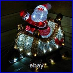 Acrylic Santa With Sled LED Christmas Indoor/Outdoor Garden Decoration xmas 2020