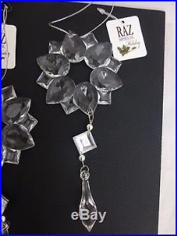 Acrylic crystal drop flower ornaments Raz Imports Brand New