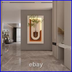 Adjustable 3-Color LED Sandstone Wall Decor with Simulated Green Plants 3D