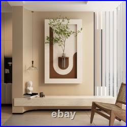 Adjustable 3-Color LED Sandstone Wall Decor with Simulated Green Plants 3D